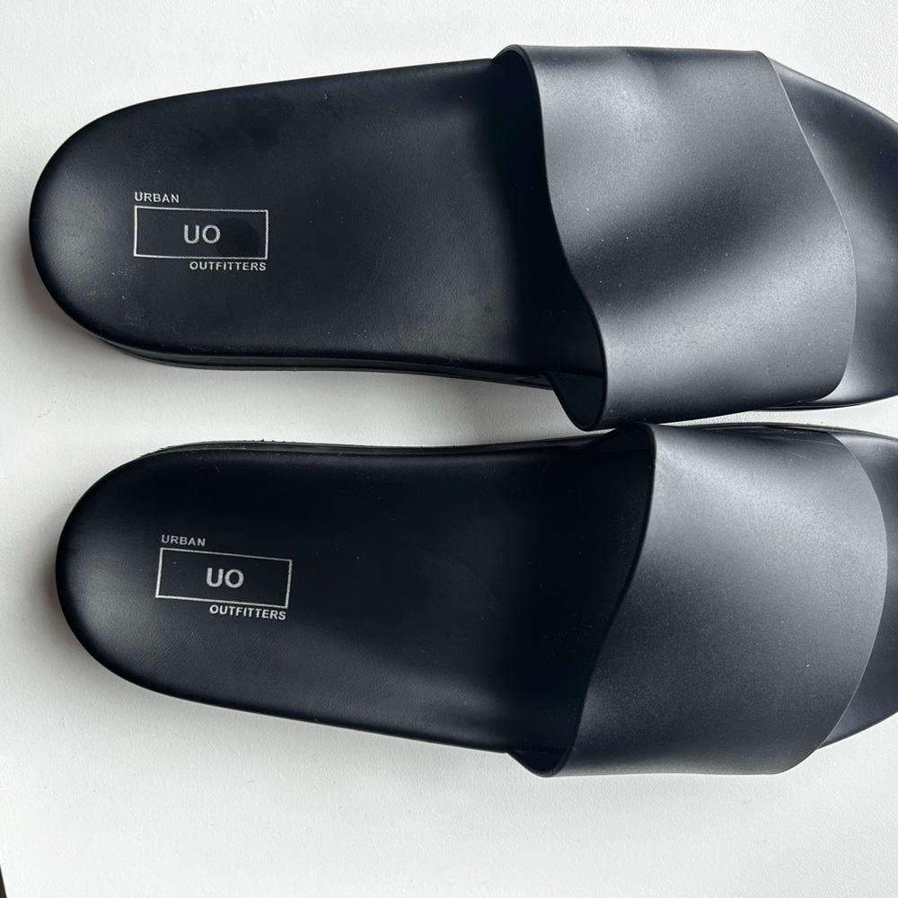 Urban Outfitters Black Slide Sandals with Single Band
